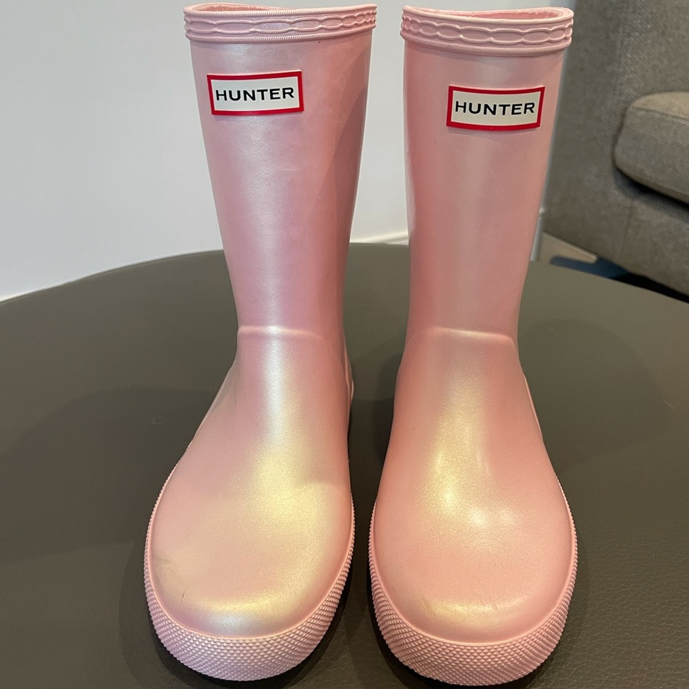 Girls’ Pink Hunter Kids Rain Boots Size US 13 (UK 12)